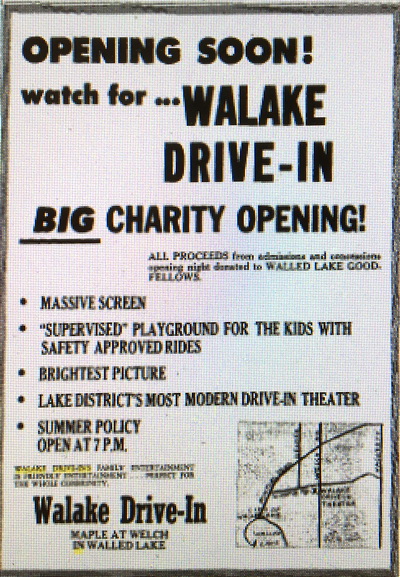 Walake Drive-In Theatre - Old Ad (newer photo)
